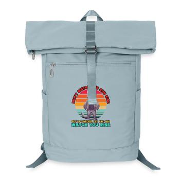 Beobachte nicht den Sonnenaufgang - schwarze Humorkatze - Meme - Laptop-Rucksack  - Eisblau - Vorne