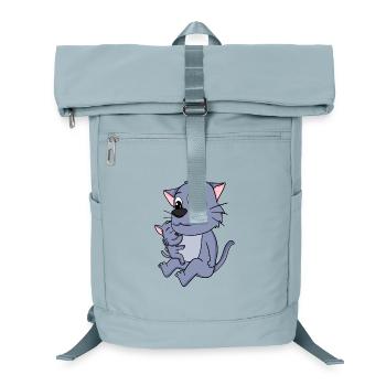 Cat Family - Cat with Baby - Laptop Backpack - ice blue - Front