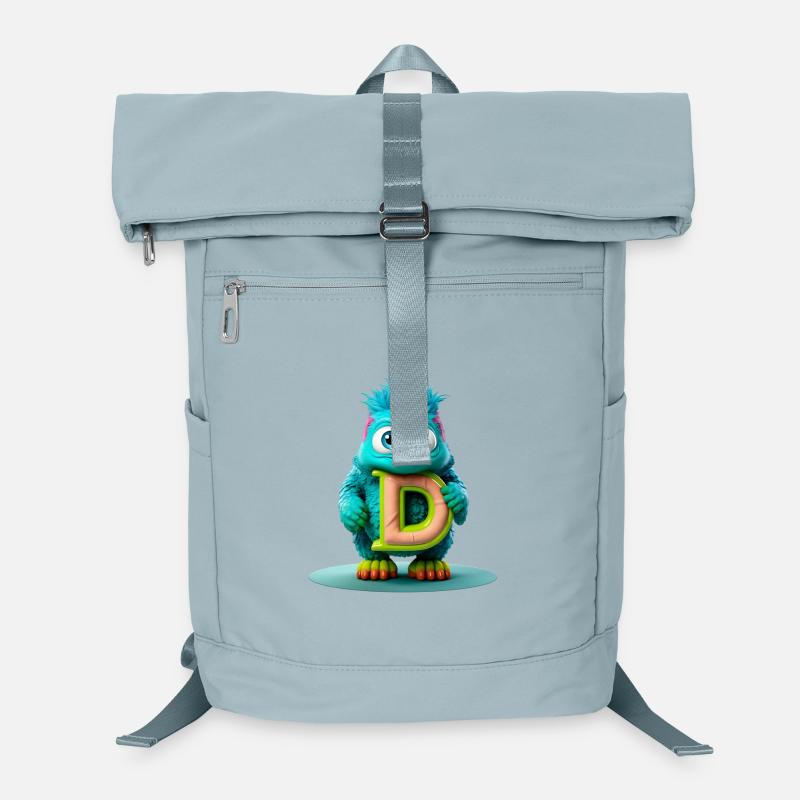 Colorful Monster with Bright Letter D Laptop Backpack