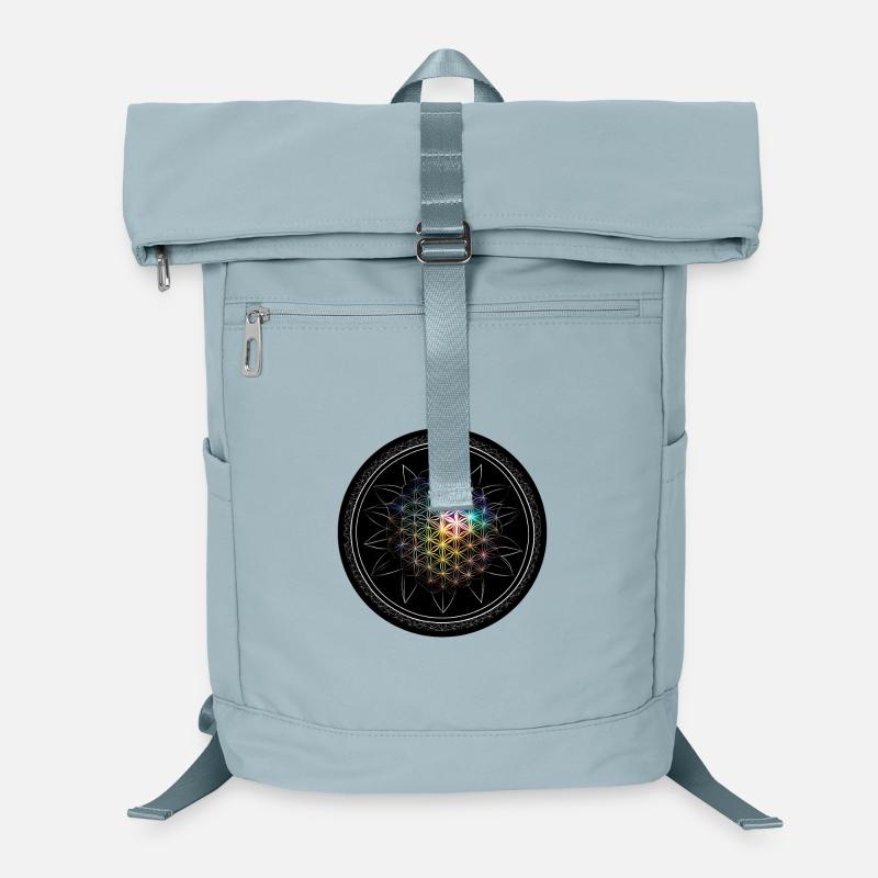 Blume des Lebens Regenbogen Laptop-Rucksack 