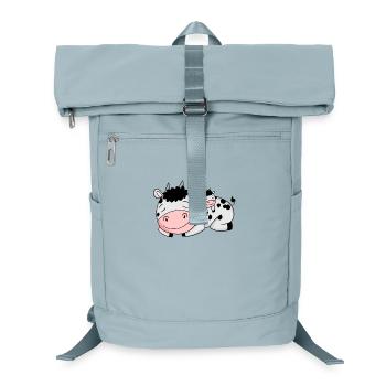 Cow Family - Cow with baby - Single parent - Laptop Backpack - ice blue - Front