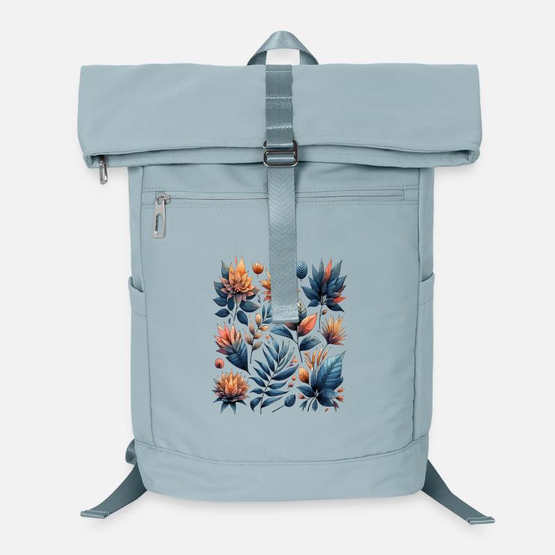 Aquarelle Blätter Boho Blättermuster Laptop-Rucksack 