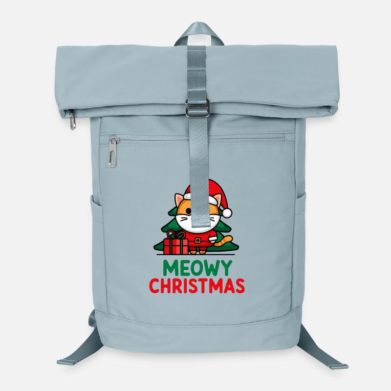 Illustration de chat festif Père Noël Sac à dos ordinateur