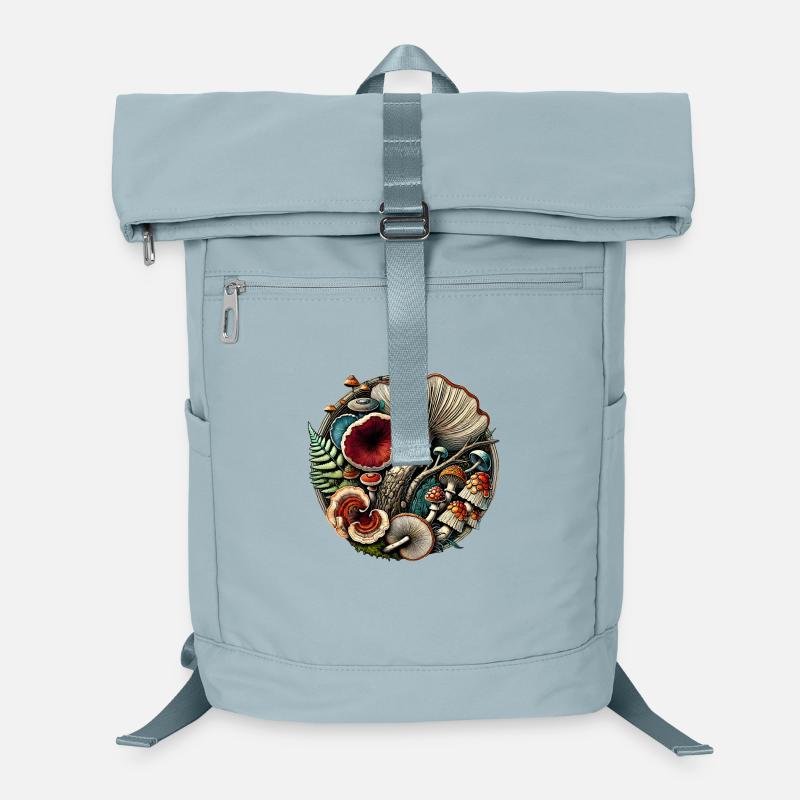 Intricate Fungi and Forest Elements Design Laptop Backpack