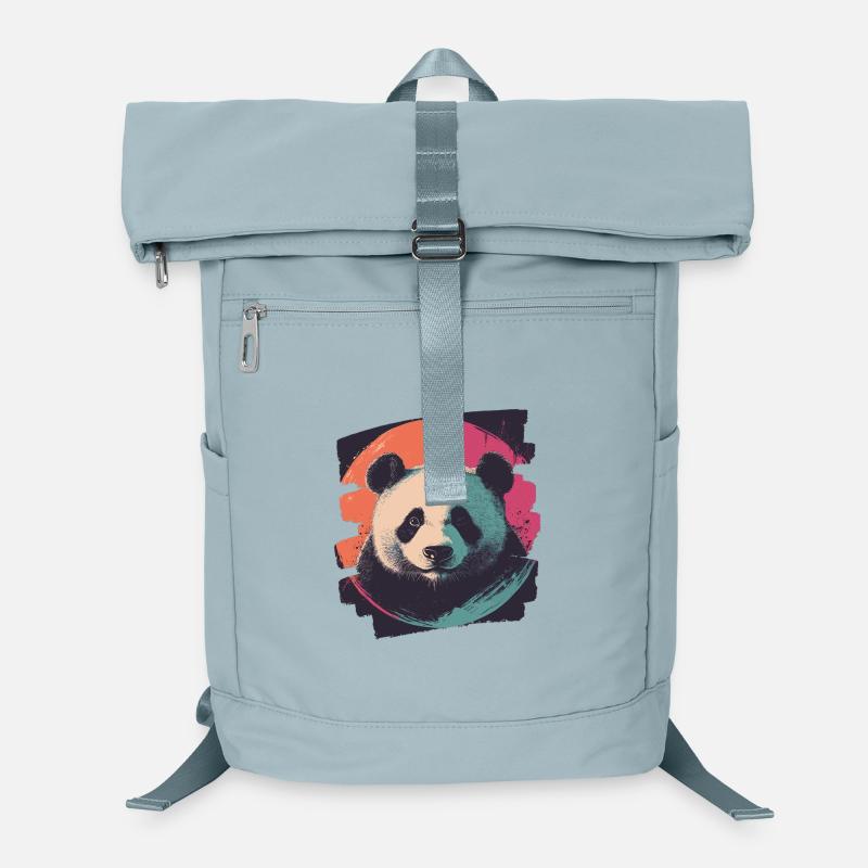 Panda Bear Retro Laptop Backpack