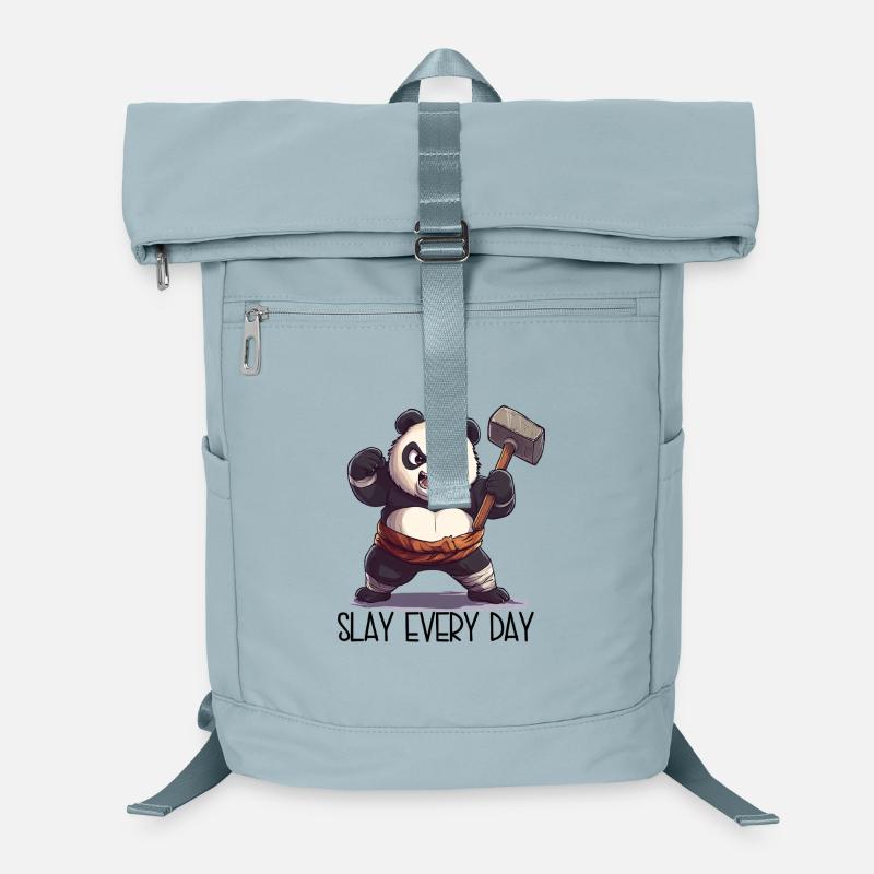Aggro Panda with Hammer – SLAY EVERY DAY Laptop Backpack