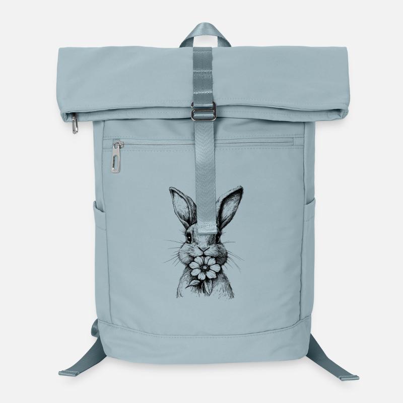 Lapin de Pâques Fleur Lapin Cottagecore Printemps Sac à dos ordinateur