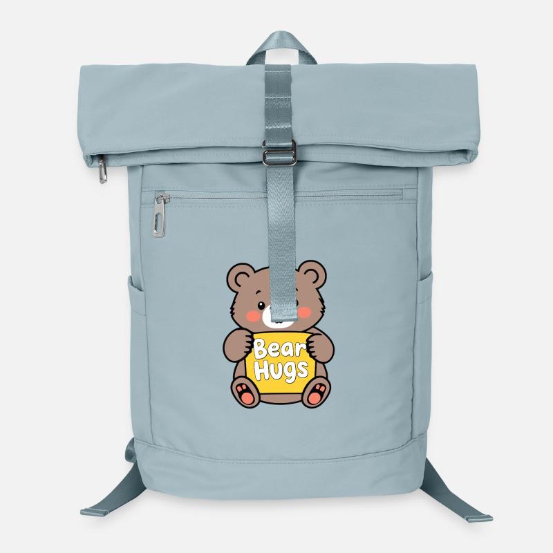 Kuschelbär mit Bear Hugs Schild Laptop-Rucksack 