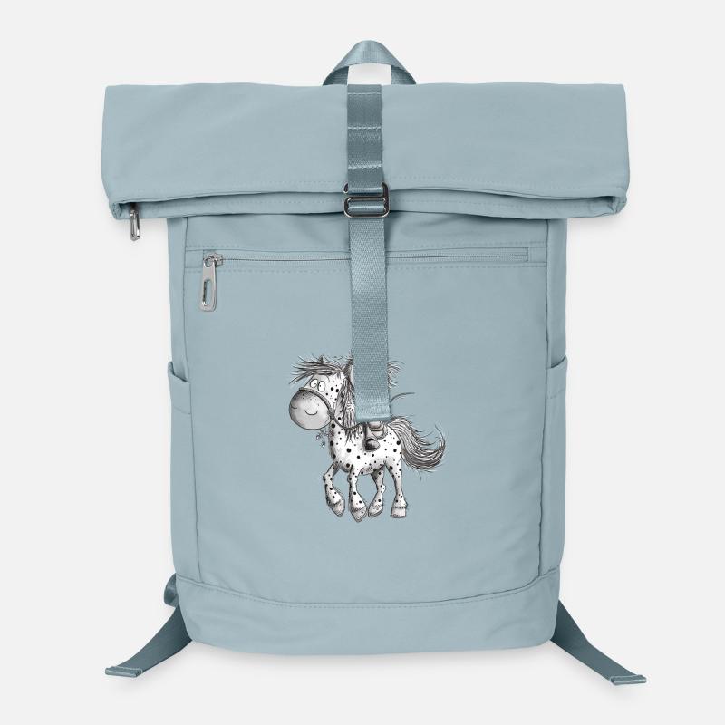 Cheval drôle avec cavalier cheval de dessin animé Sac à dos ordinateur