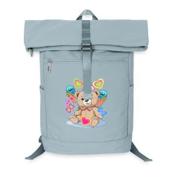 Teddy Birthday Heart Hearts Child Kids Baby - Laptop Backpack - ice blue - Front