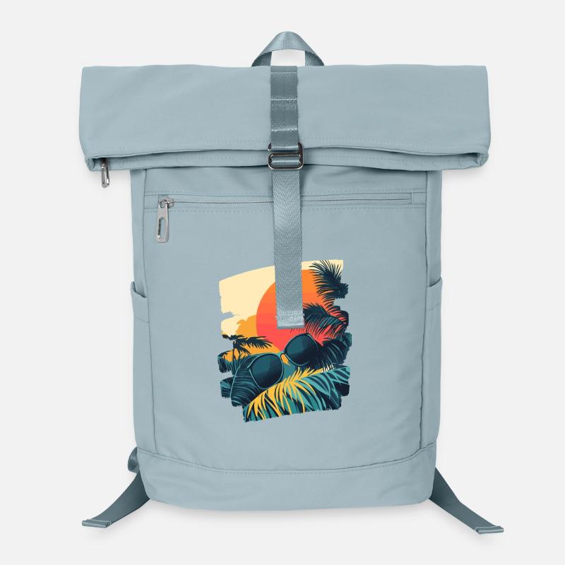 Coucher de soleil sur les palmiers d’été Sac à dos ordinateur