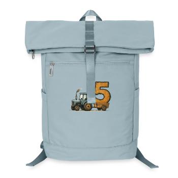 Tracteur d’anniversaire avec remorque 5 ans Anniversaire - Sac à dos ordinateur - bleu glacier - Devant