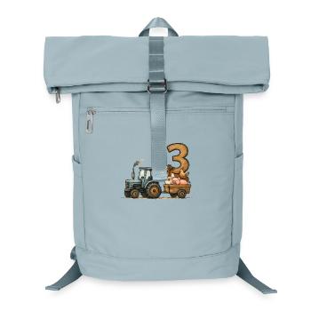 Tracteur Animaux Enfants Anniversaire 3 Ans Ferme - Sac à dos ordinateur - bleu glacier - Devant