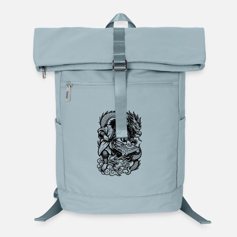 DJ Shirt: Samurai at the Techno Mixer with Dragon Laptop Backpack