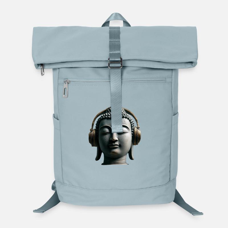 Bouddha avec casque Mindfulness Musique Boho Zen Sac à dos ordinateur