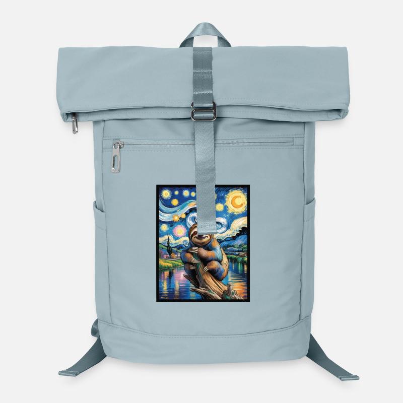 Faultier im Van Gogh Stil – Kunst trifft Chill Laptop-Rucksack 