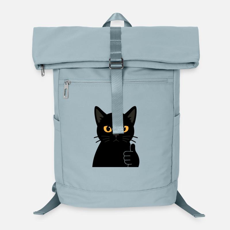 Illustration d'un chat noir en gras avec le pouce levé Sac à dos ordinateur