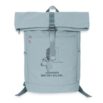 Gedanken brechen Mauern - Schaf Motivation - Laptop-Rucksack  - Eisblau - Vorne