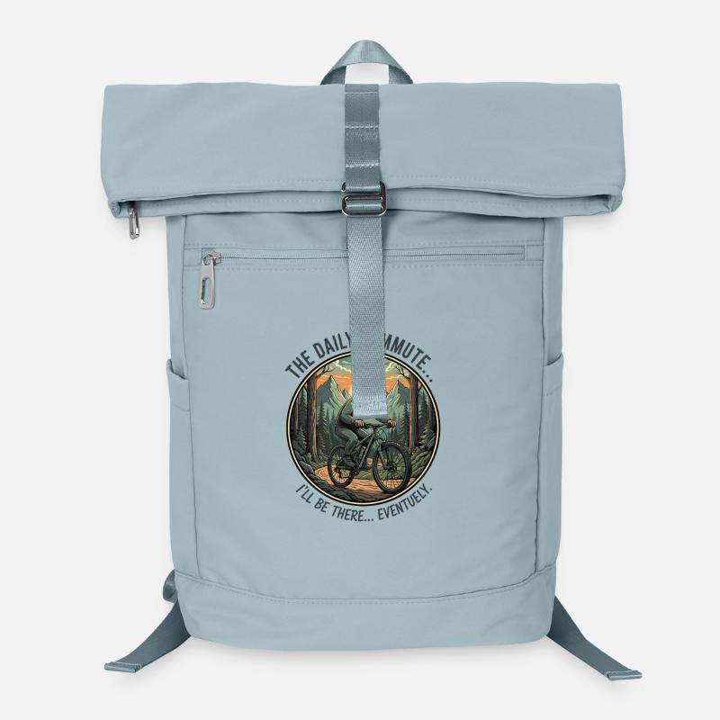 Adventurous cyclist with sloth Laptop Backpack