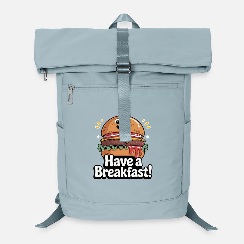 Skurriler Hamburger mit Lächeln und Text Laptop-Rucksack 