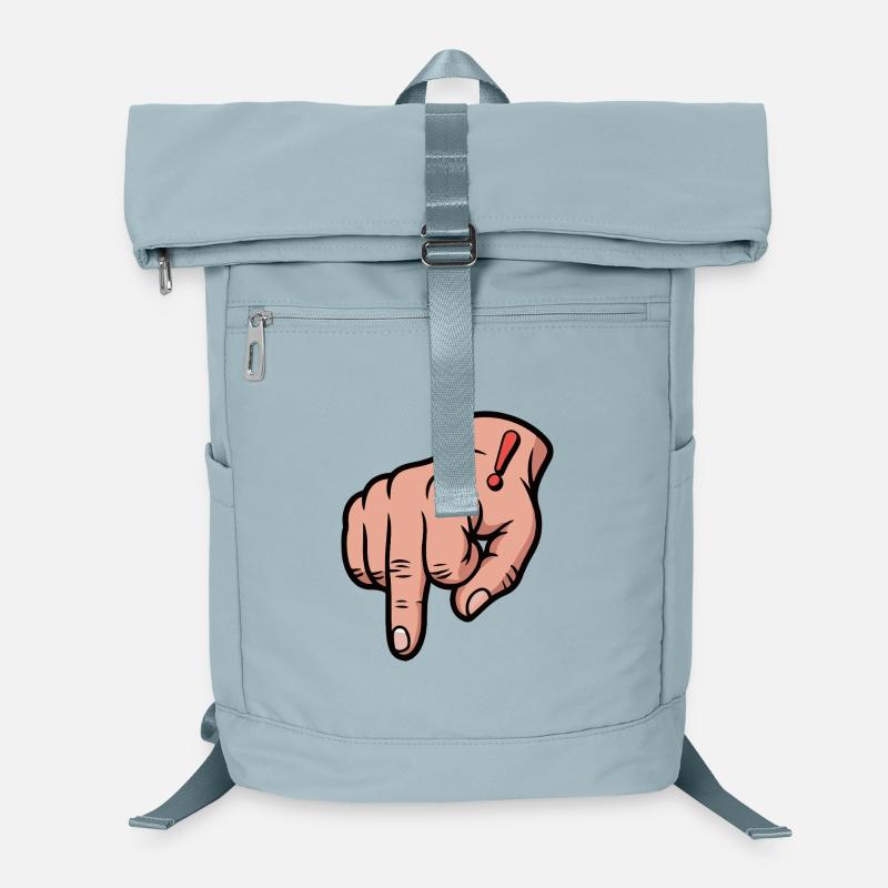 Fette rote Ausrufezeichen-Handillustration Laptop-Rucksack 