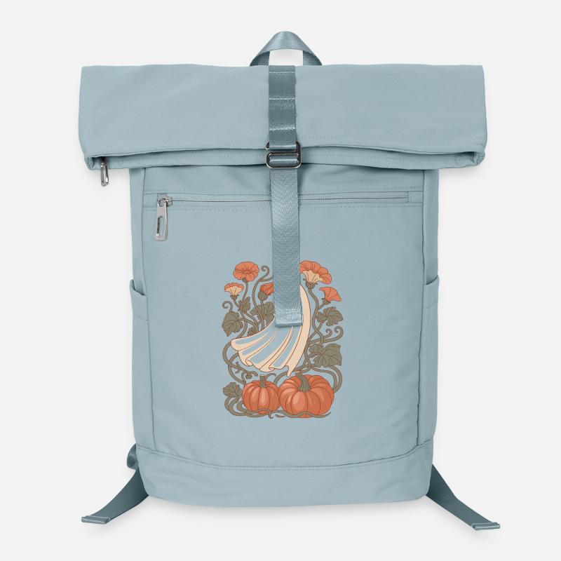 Kürbis Blumen Herbst Geist Halloween Laptop-Rucksack 