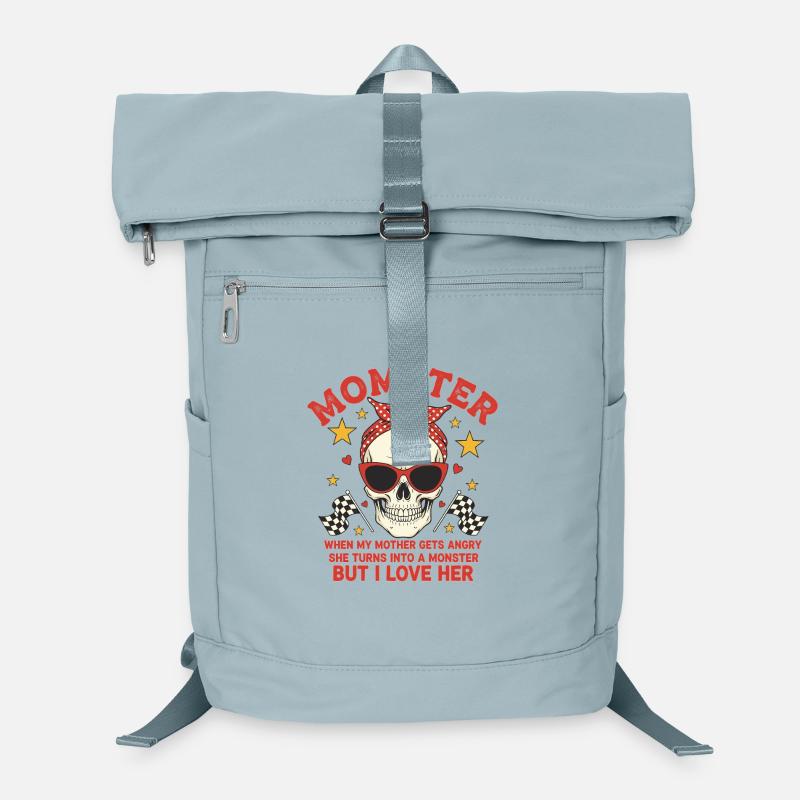 Mère monstre avec un design de crânes rétro Sac à dos ordinateur