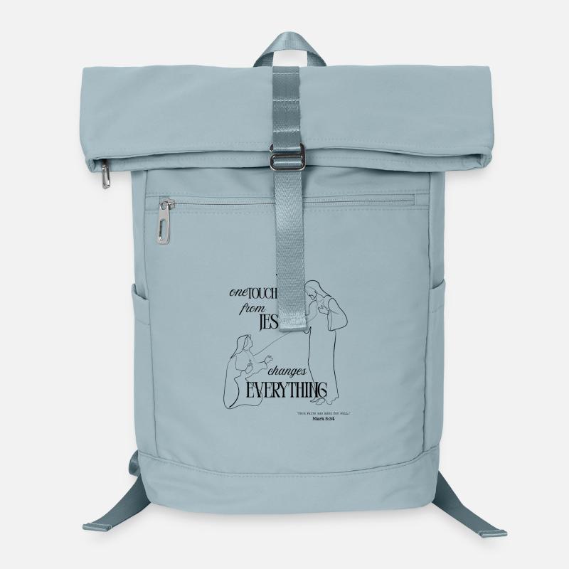 One Touch from Jesus – Black | Mark 5:34 Laptop Backpack