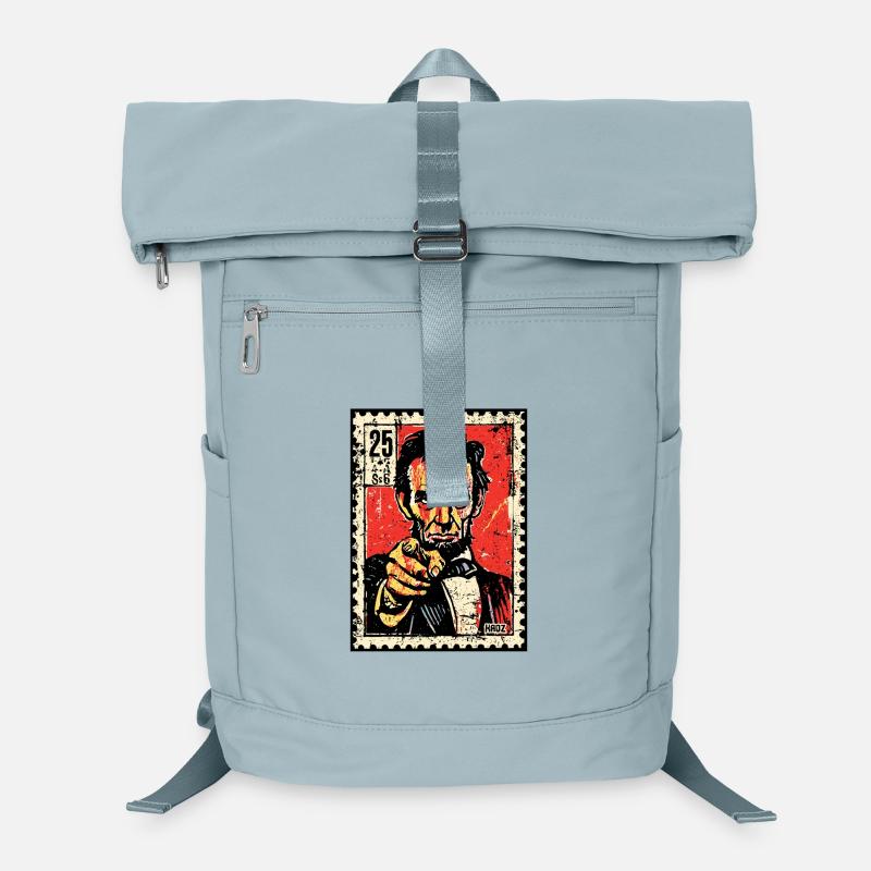 Abe Lincoln on postage stamp pointing with finger Laptop Backpack
