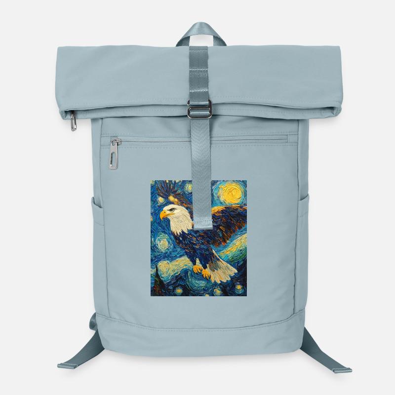 Eagle Bird Van Gogh Style Starry Night Laptop Backpack