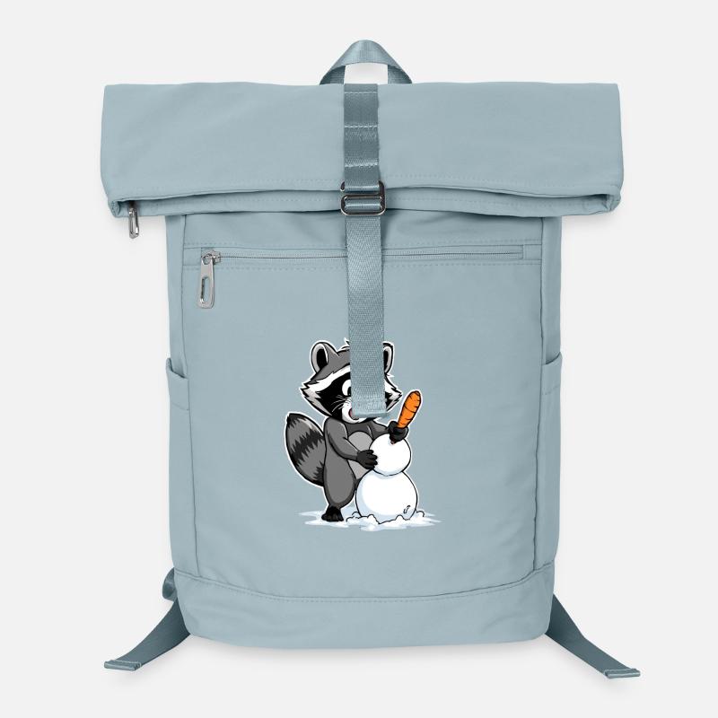Cute raccoon with snowman Laptop Backpack