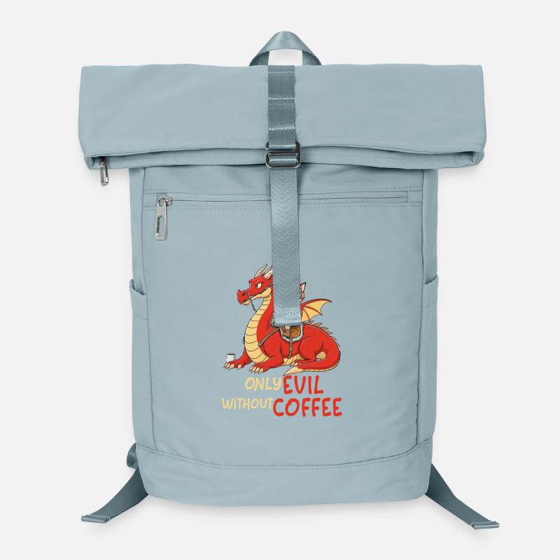 Fuchs auf Drachen – Only Evil Without Coffee Laptop-Rucksack 