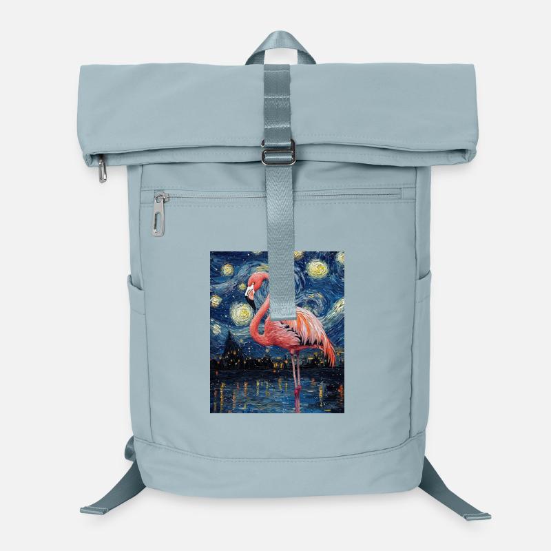 Flamingo Van Gogh Style Nuit étoilée Sac à dos ordinateur