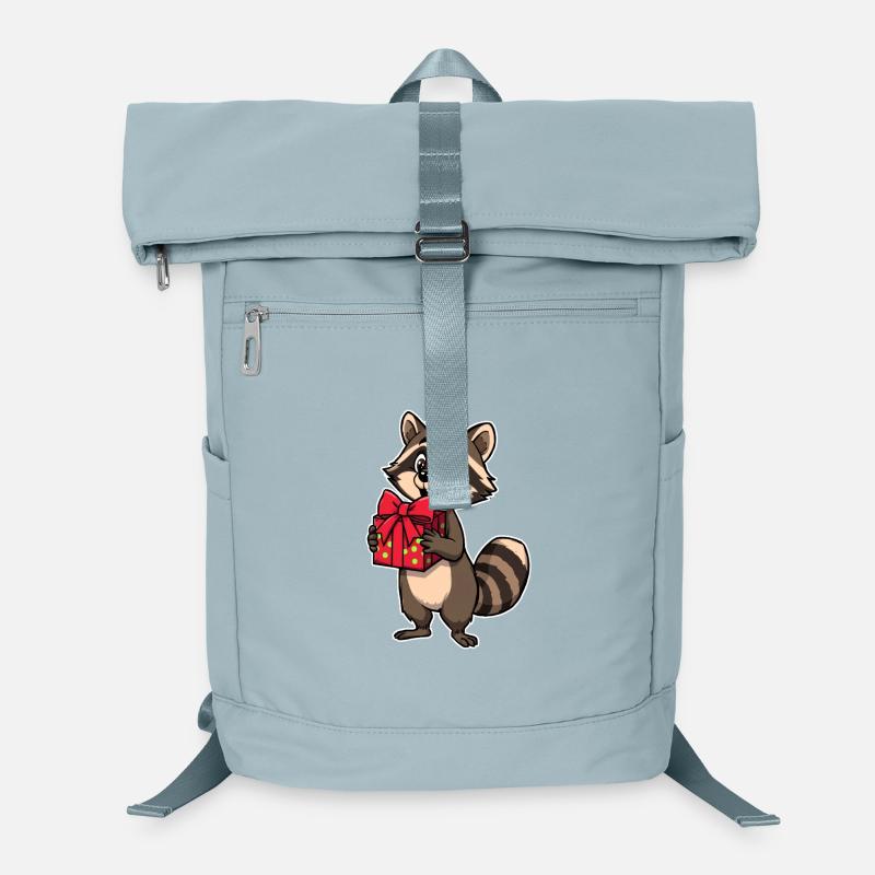Raccoon with gift package Laptop Backpack