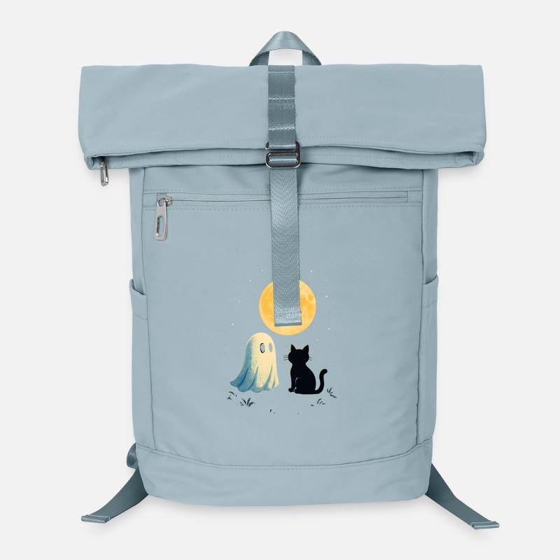 Moonlit Night Ghosts Cat Laptop Backpack