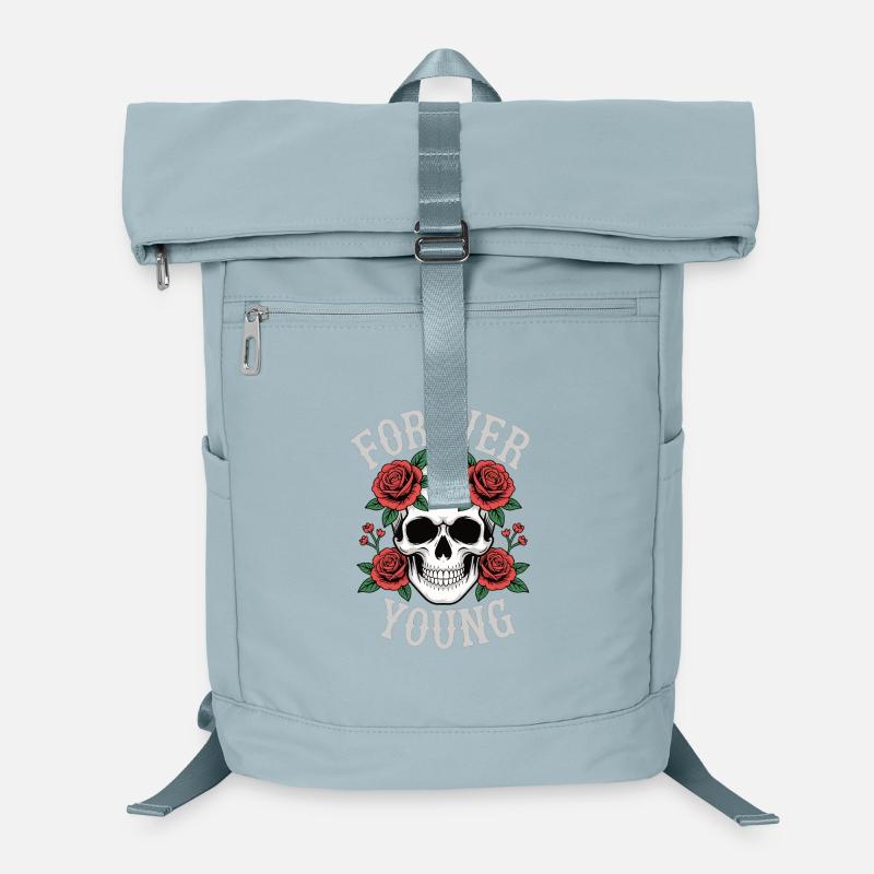 Forever Young Skull Roses Laptop Backpack
