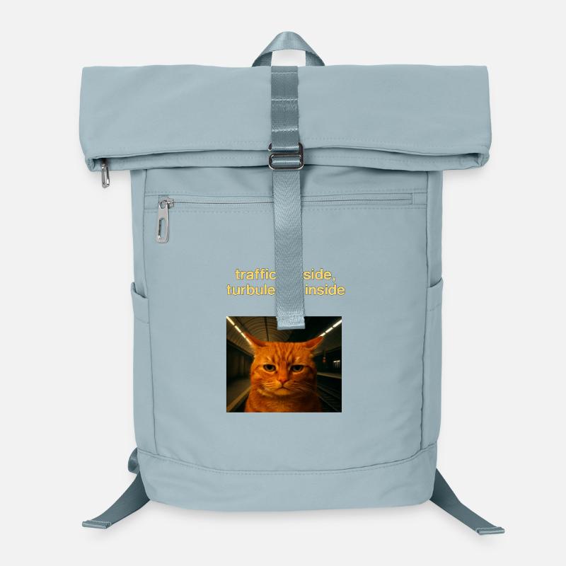 Katze machte Selfie in U-Bahn Lustige Meme-Idee Laptop-Rucksack 