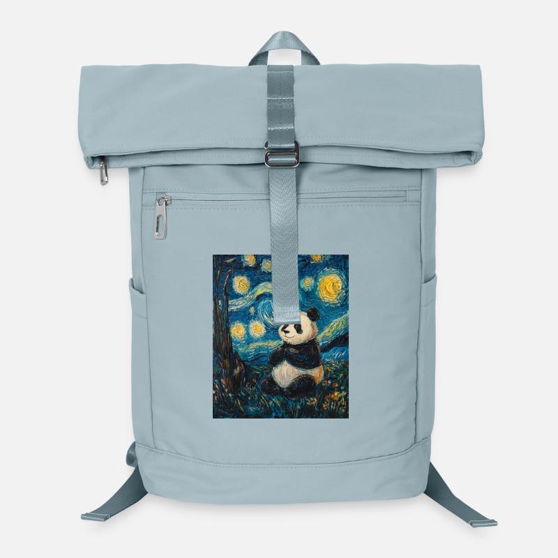 Panda Bear Van Gogh Style Starry Night Laptop Backpack