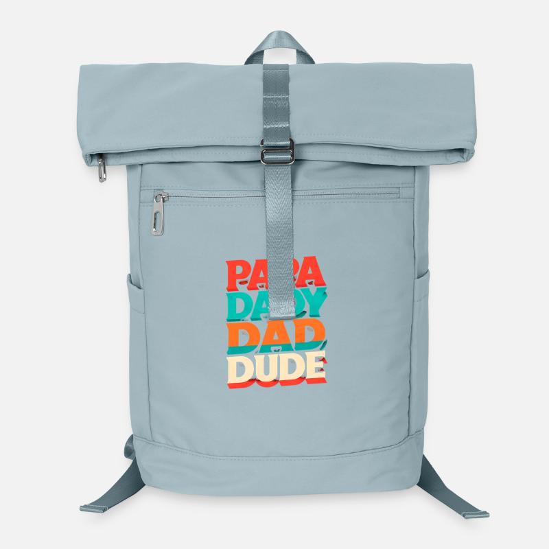 Papa Papa Dude Retro Regenbogen Laptop-Rucksack 
