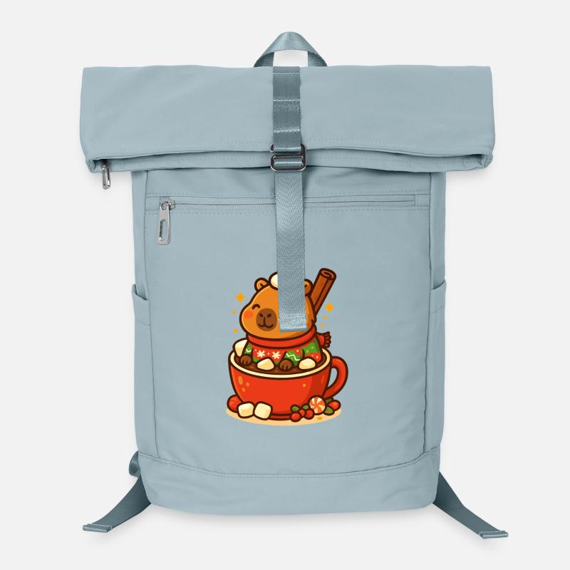 Capybara dans un chocolat chaud – Motif de Noël Sac à dos ordinateur