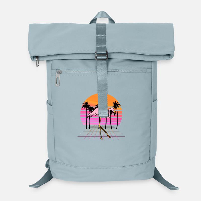 Flamingo Neon Sunset Rétro Sac à dos ordinateur
