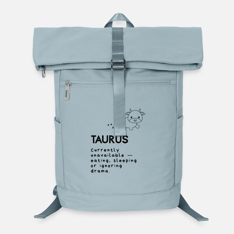 Niedlicher Stier Cartoon – Nickerchenmodus aktiviert Laptop-Rucksack 