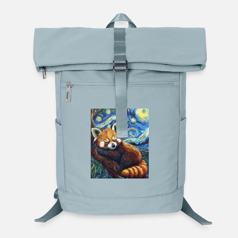 Roter Panda Bär Van Gogh Style Starry Night Laptop-Rucksack 