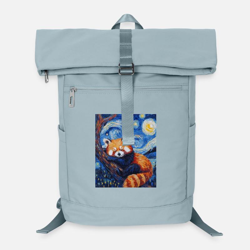 Roter Panda Bär Van Gogh Style Starry Night Laptop-Rucksack 