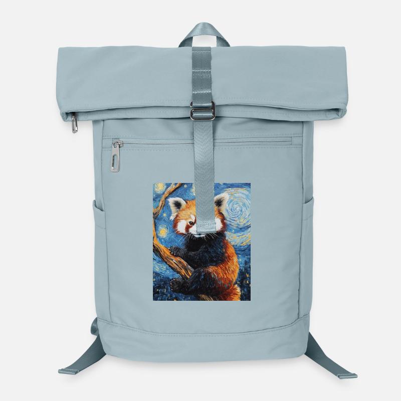 Roter Panda Bär Van Gogh Style Starry Night Laptop-Rucksack 