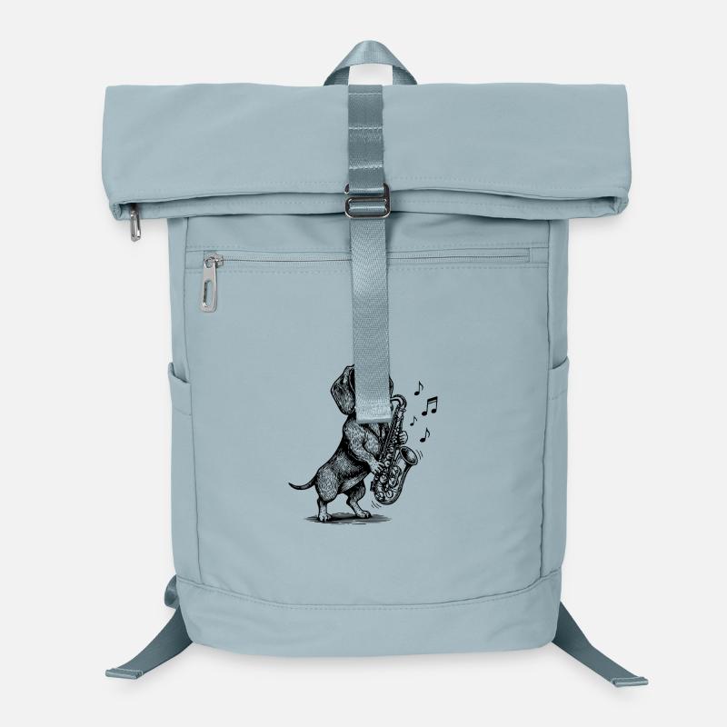 Musik Hund Saxophon Dackel Kunst Laptop-Rucksack 