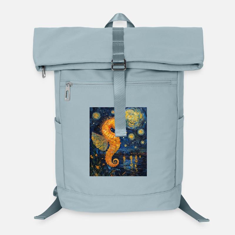 Hippocampe Style Van Gogh Nuit étoilée Sac à dos ordinateur