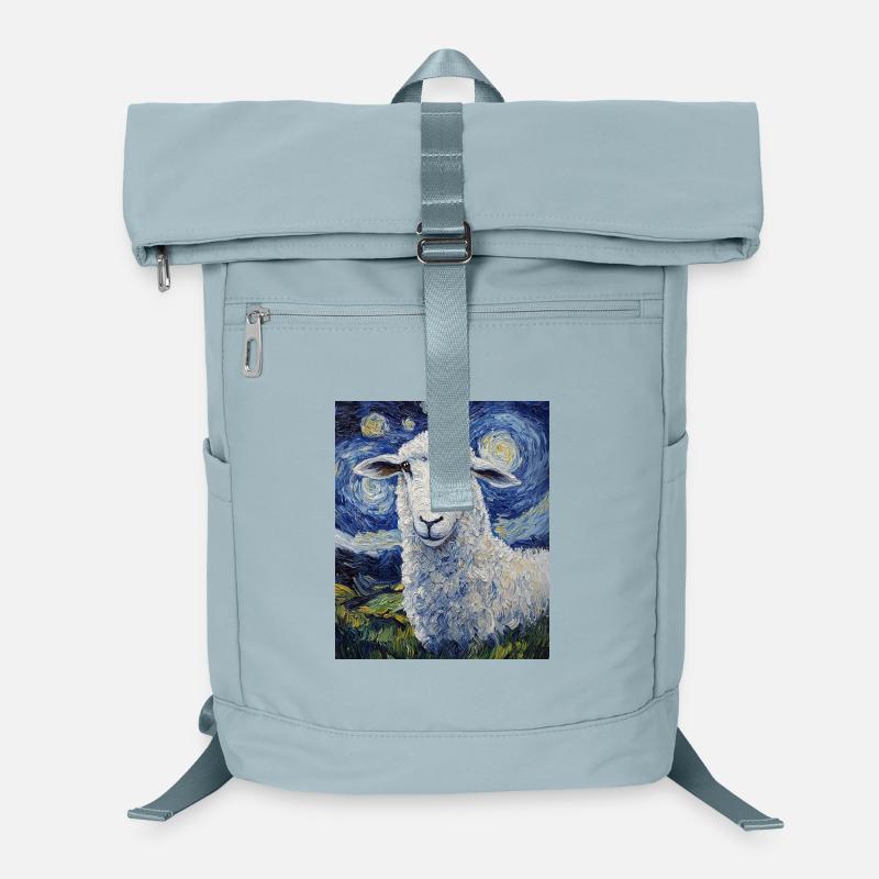 Mouton style Van Gogh Nuit étoilée Sac à dos ordinateur