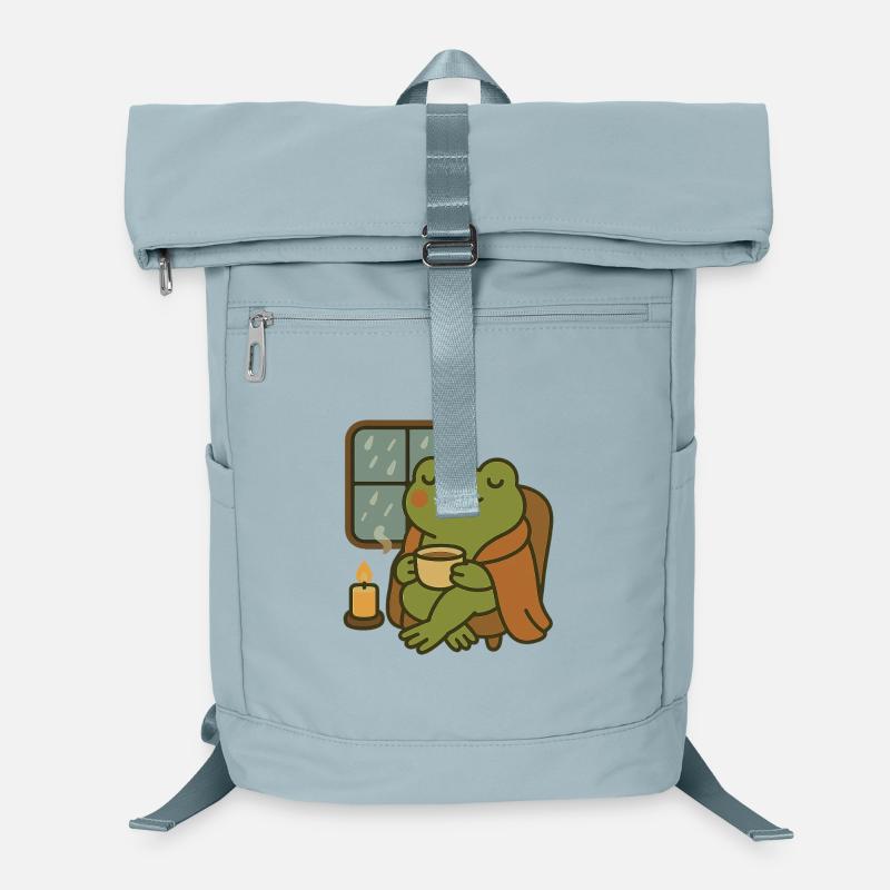 Frosch mit Tee am Fenster – Cozy Rain Day Laptop-Rucksack 