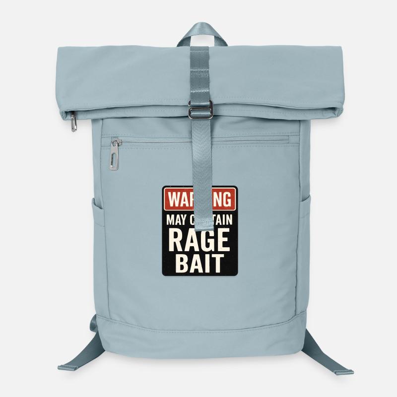 Warning May Contain Rage Bait, Funny Saying  - Laptop Backpack - ice blue